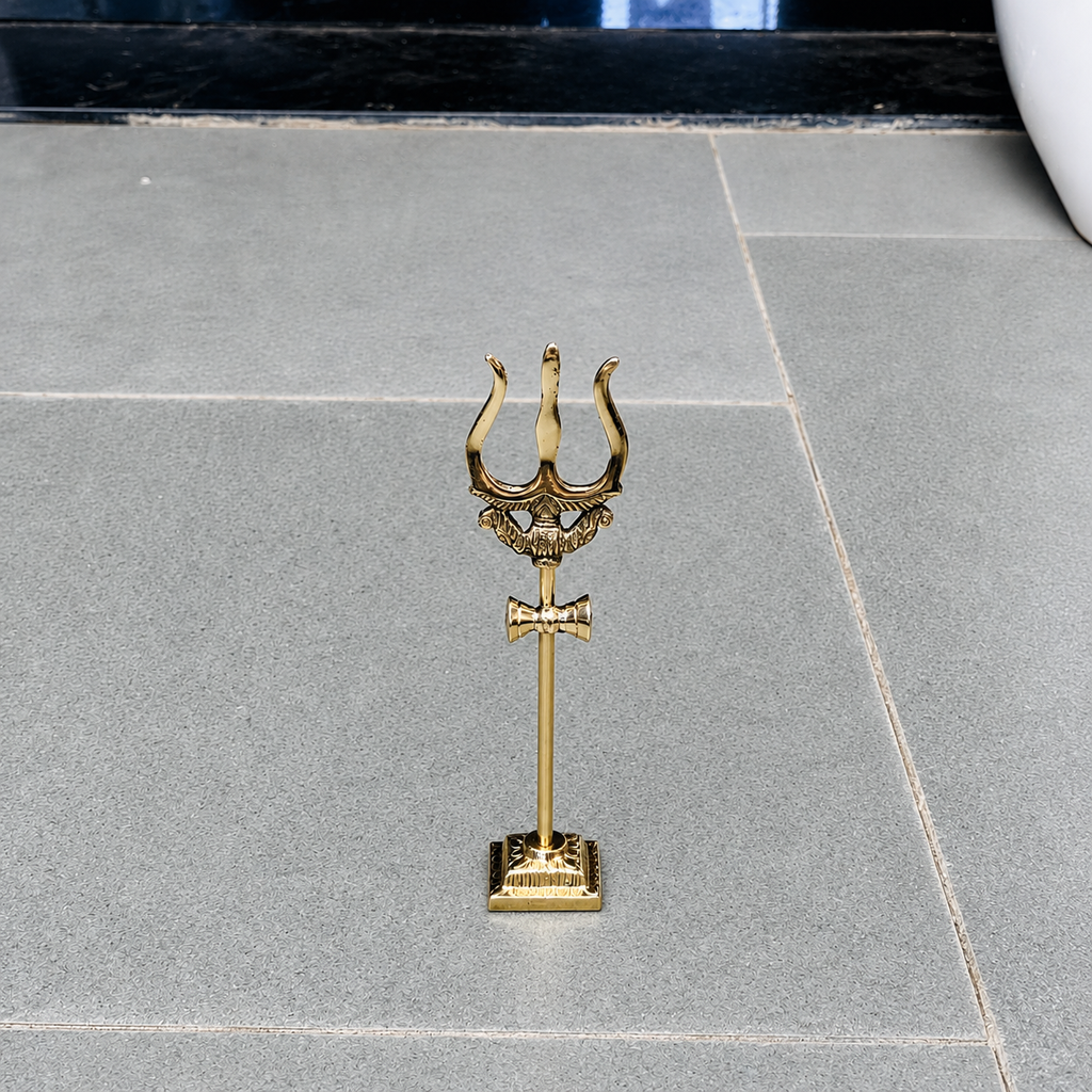 2 Inch Narmadeshwar Shivling Trishul | Home Temple & Puja Accessories