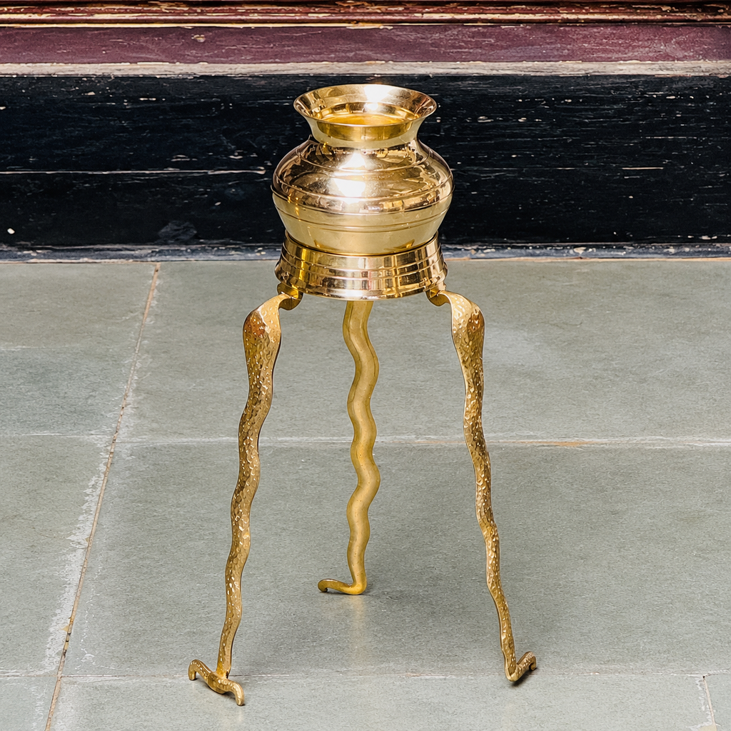 6 Inch Narmadeshwar Shivling Kalash Stand | Premium Brass Jalabhishek Stand | Shivling Puja Accessory